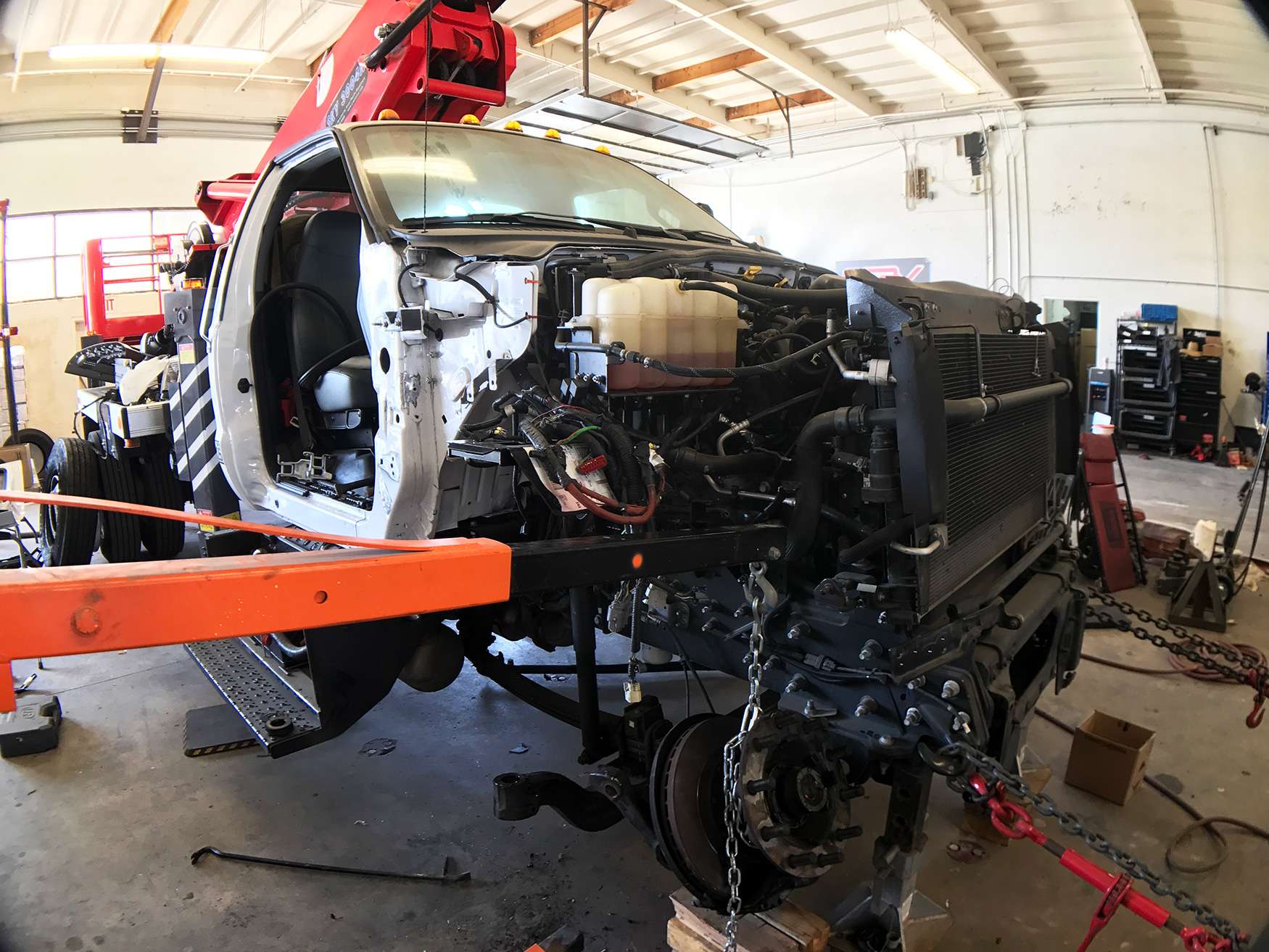 Box Truck Repair: Rear Frames, Skins, Doors and Lift Gates at the OCRV Center shop in Yorba Linda